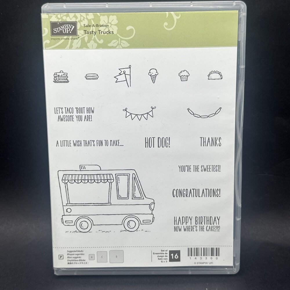 Stampin Up TASTY TRUCKS Clear Photopolymer Stamp Set ~ Ice Cream Tacos NEW
